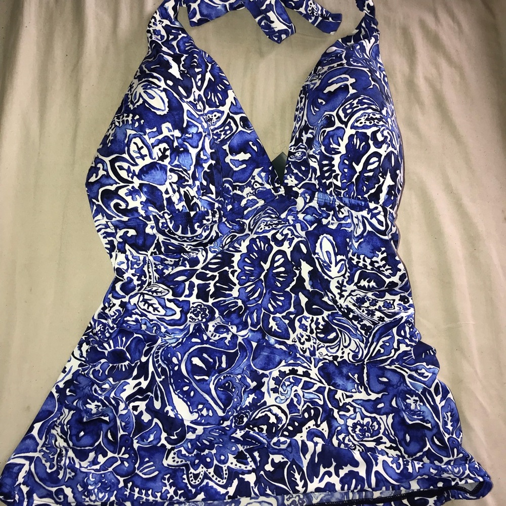 AUTHENTIC Ralph Lauren Blue Swim Halter Size 10